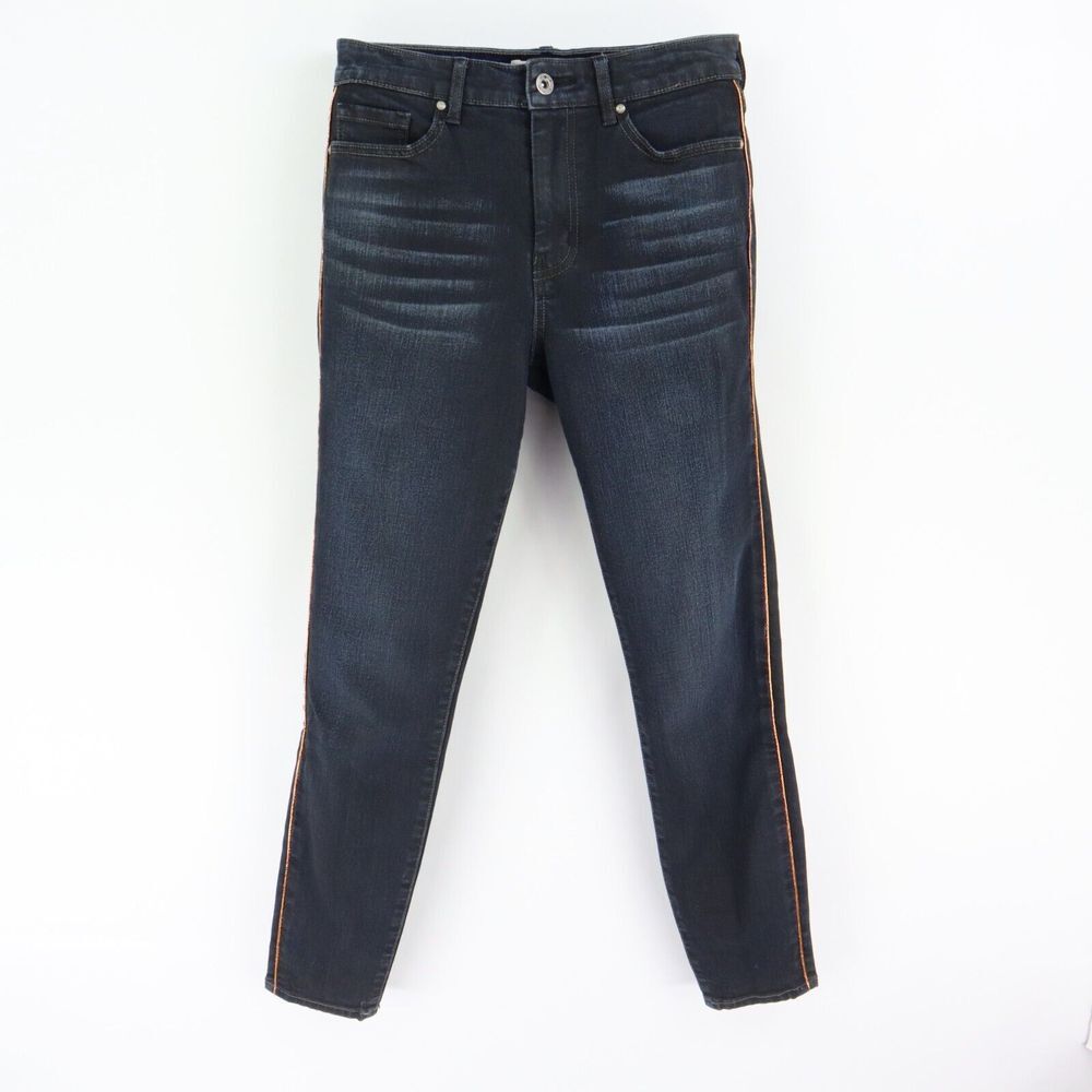 Jessica Simpson Adored Ankle Jeans High Rise Womens Size 27 Blue Dark Wash Denim